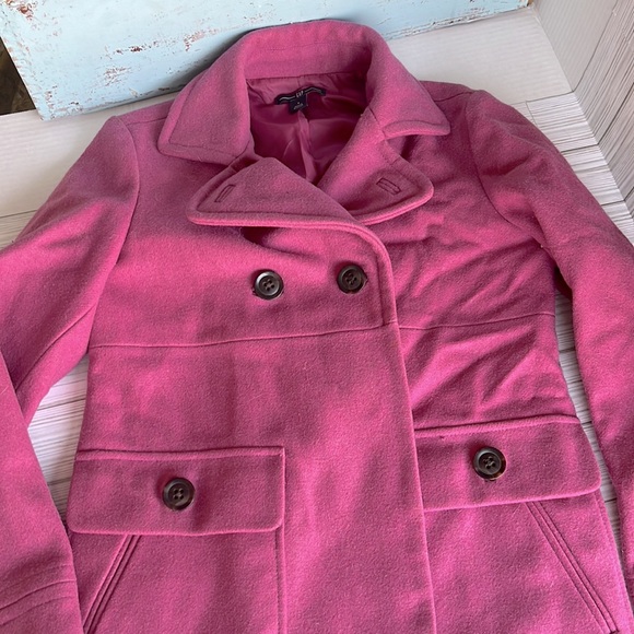 Pink -Gap- Wool Pea Coat - Size Small - Picture 5 of 12
